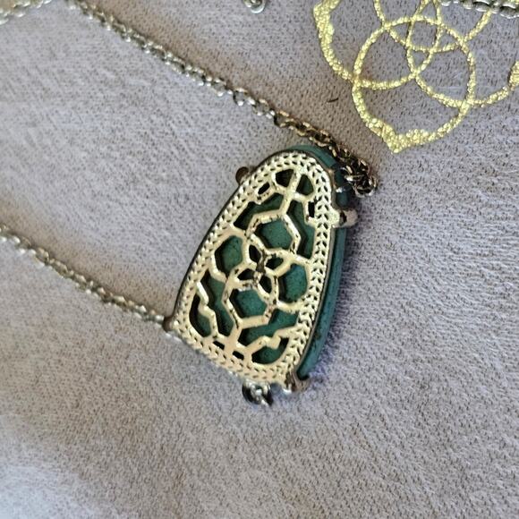 Kendra Scott Rose Isla Veined Turquoise Necklace - Picture 5 of 7